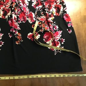 Floral and Black Print Skirt